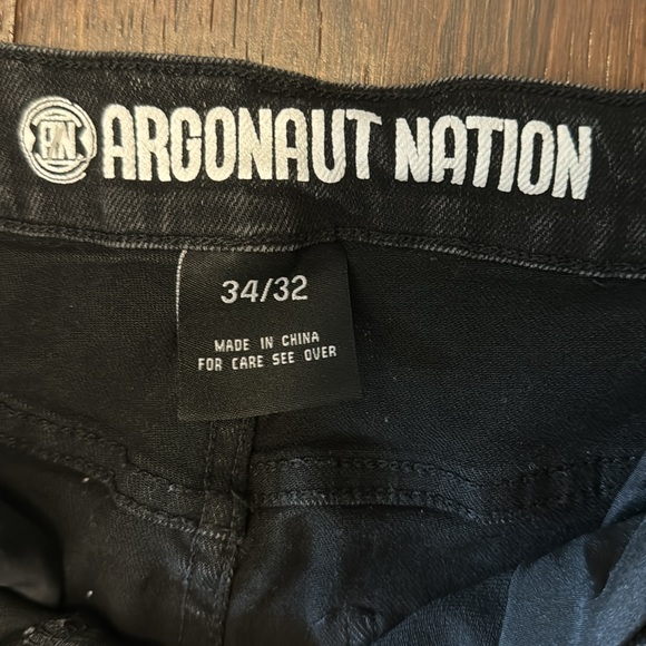 Argonaut Nation Distressed Street Jeans Ripped Black Denim - Picture 4 of 5